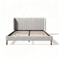Fabric Upholstered Bed Frame with Headboard – Suitable for Bedroom – Wooden and Metal Materials – 150 x 200 x 100cm