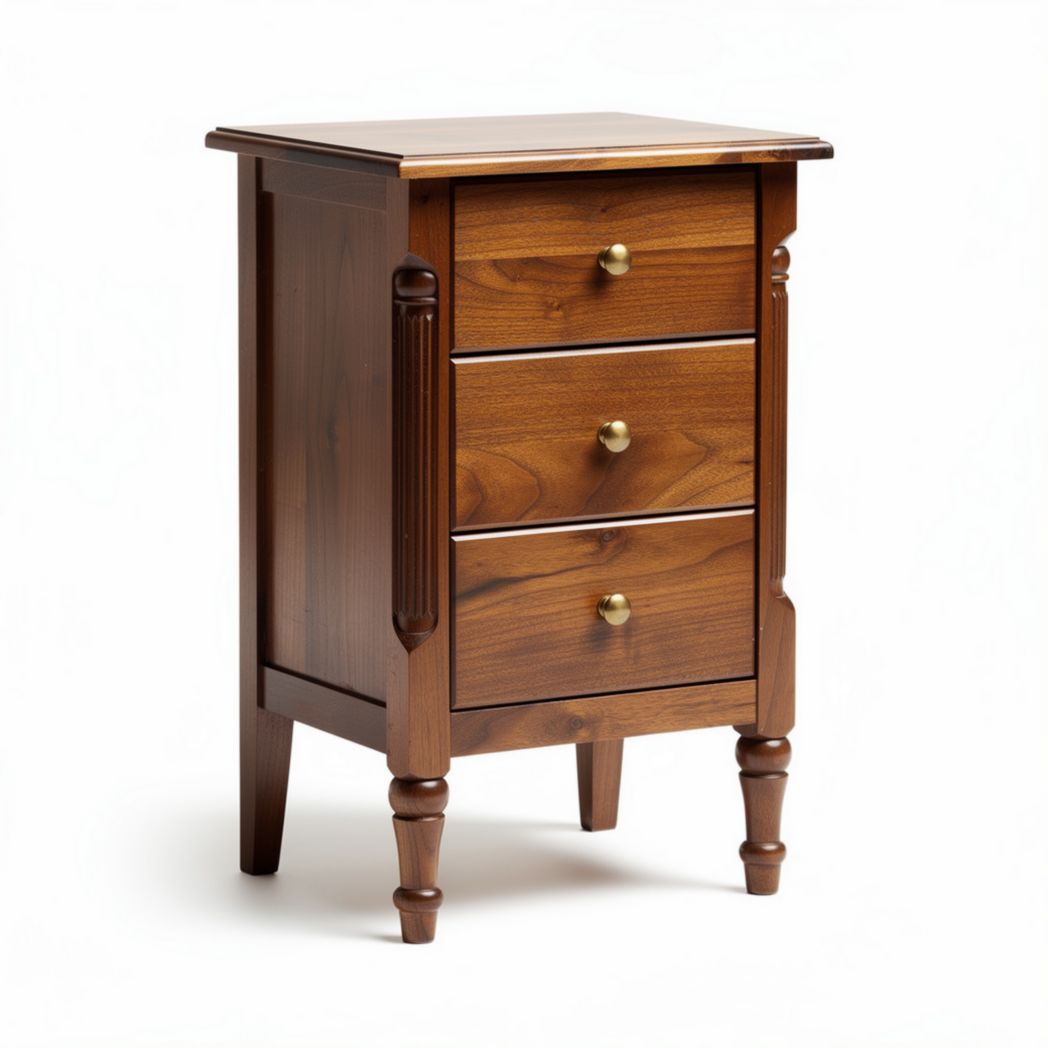 Solid Wood Nightstand with Three Drawers for Bedroom Storage – 40 x 30 x 60cm