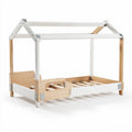 Wooden House Bed Frame for Children – Promotes Sleep and Play – Made of Plywood and Solid Wood – 120 x 75 x 100cm