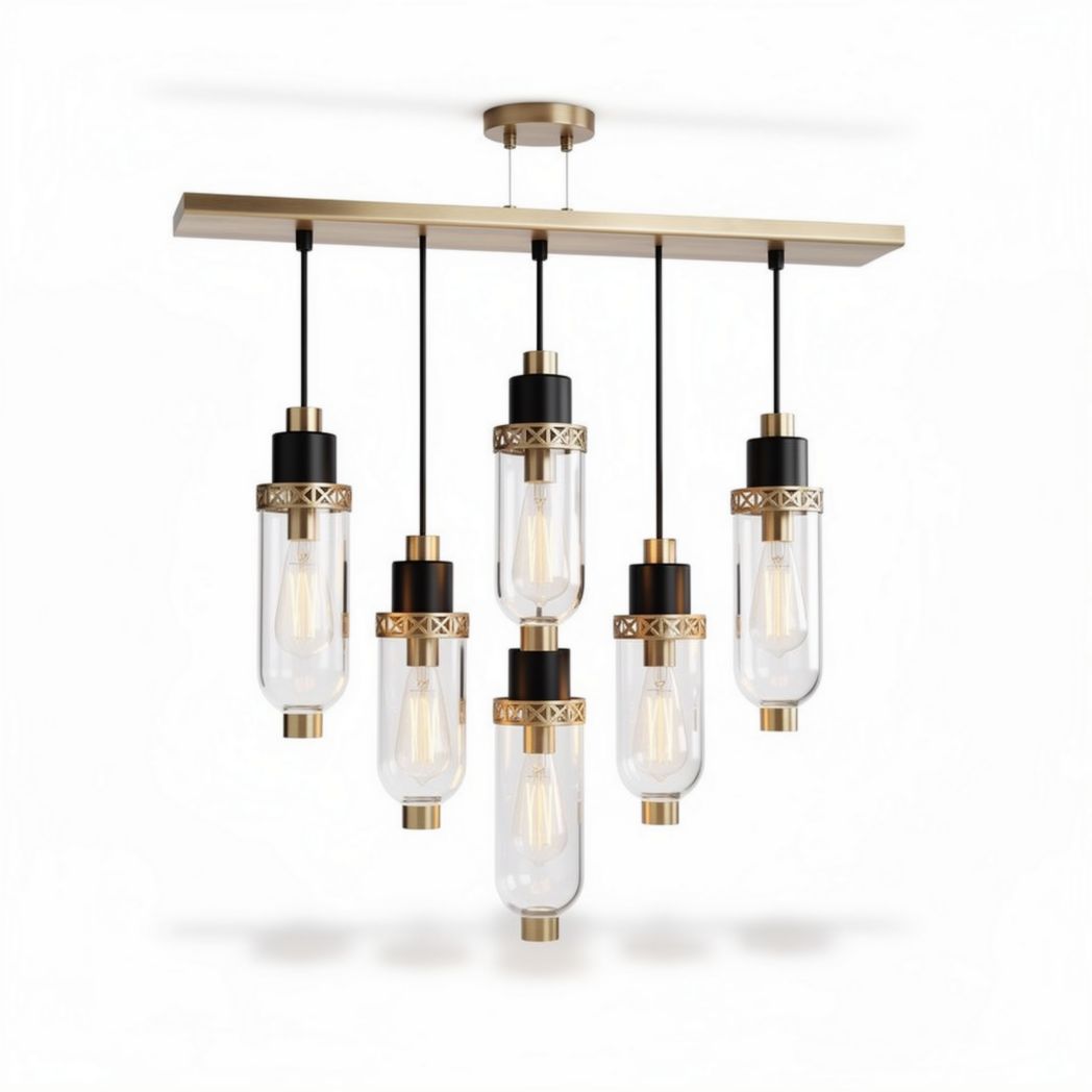 Pendant Lighting Fixture – Suitable for Modern Home Decor – Made of Glass and Metal – 20 x 20 x 30cm