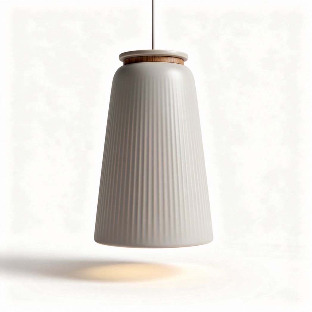 Ceramic Pendant Light Fixture for Home Decoration made from Ceramic and Wood 20 x 20 x 30cm