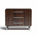 Wooden Storage Cabinet with Three Drawers for Living Room Use, Metal Handles, 70 x 40 x 70cm