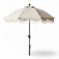 Patio Umbrella with Decorative Fringe – Outdoor Use – Fabric Canopy and Metal Frame – 240 x 240 x 250cm