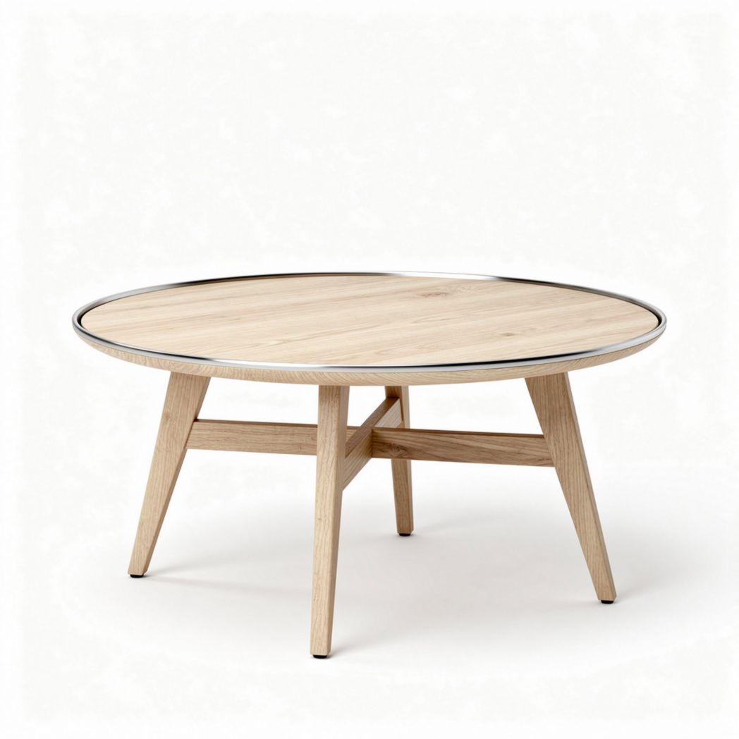 Round Wooden Coffee Table for Living Room Use – 60 x 60 x 40cm