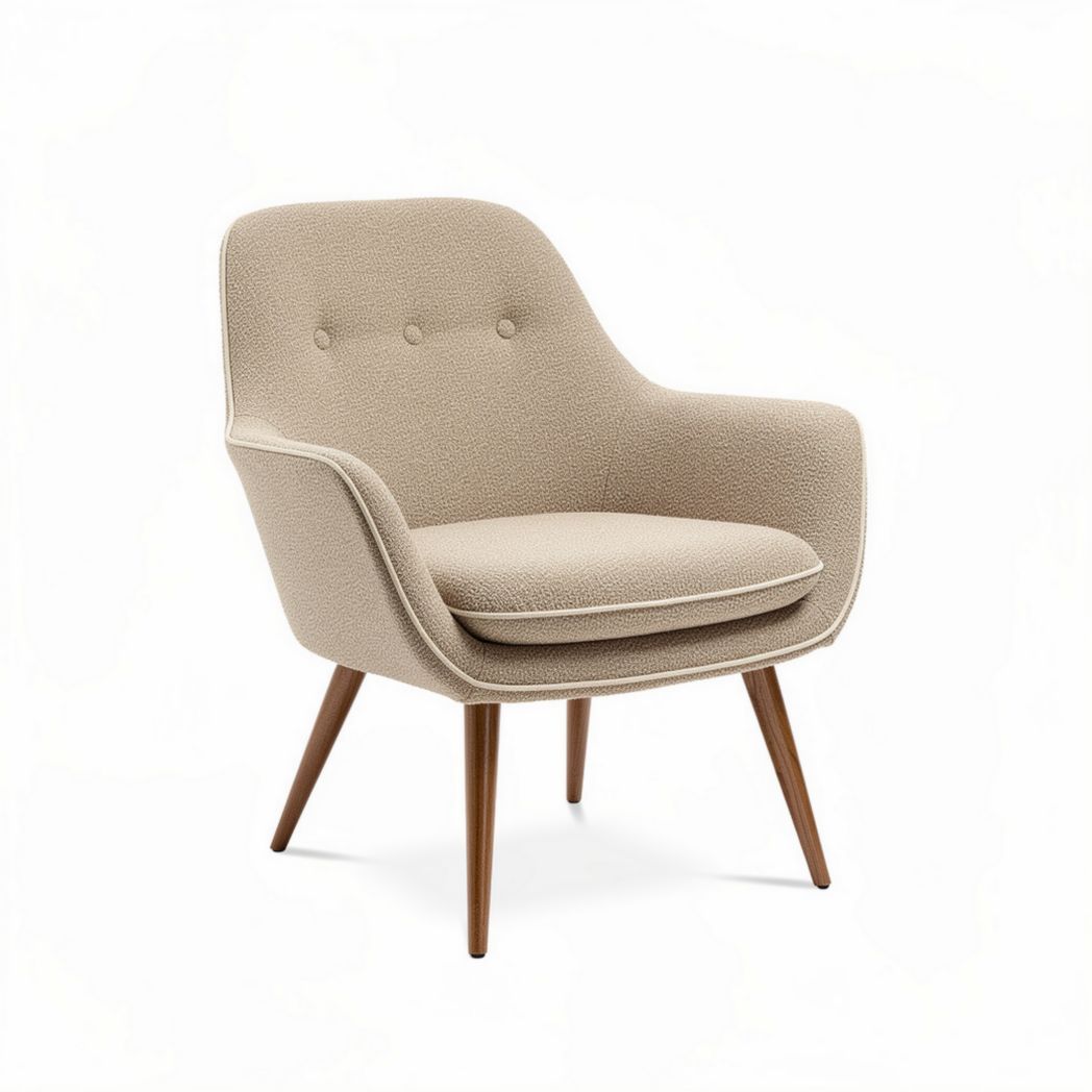 Upholstered Accent Chair for Living Room Seating – Fabric and Wood – 75 x 70 x 85cm